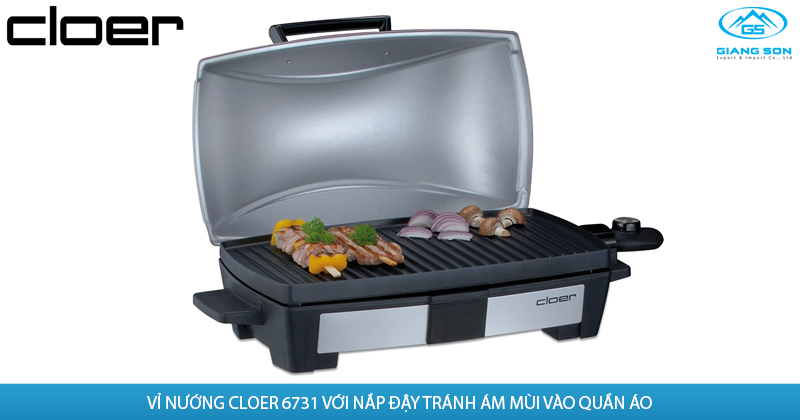 Vỉ nướng Cloer 6731 với nắp đậy tránh ám mùi vào quần áo