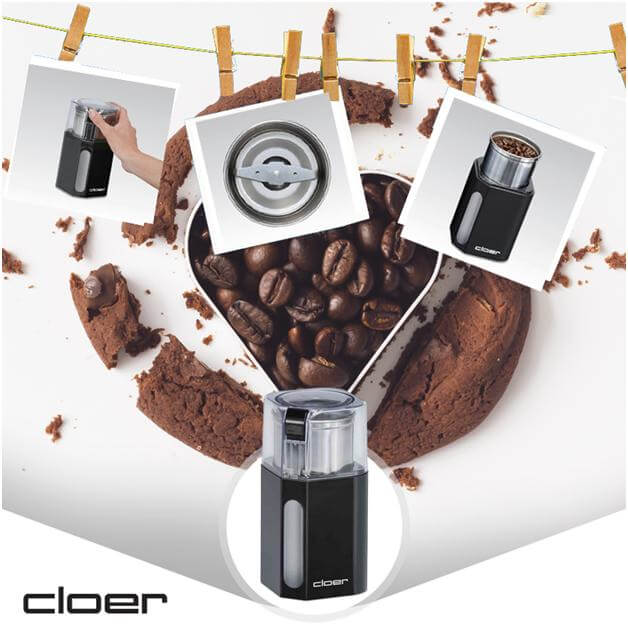 Máy xay cafe Cloer xay được 70g cafe một lần trong 1-2 phút mà không nóng máy