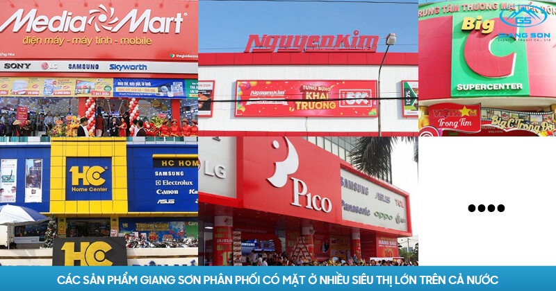 Các sản phẩm Giang Sơn phân phối có mặt ở nhiều siêu thị lớn trên cả nước