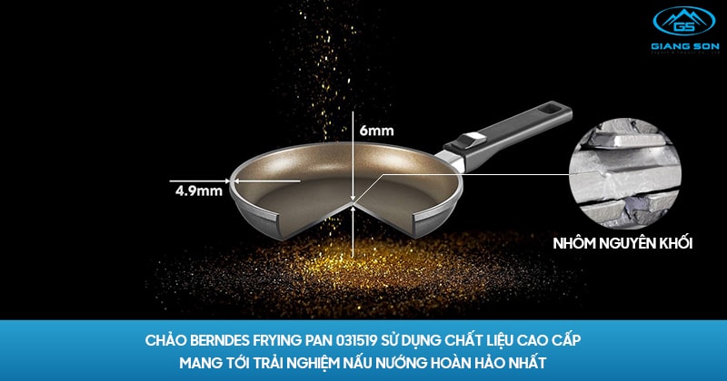 Chảo Berndes Frying Pan 031519 sử dụng chất liệu cao cấp mang tới trải nghiệm nấu nướng hoàn hảo nhất