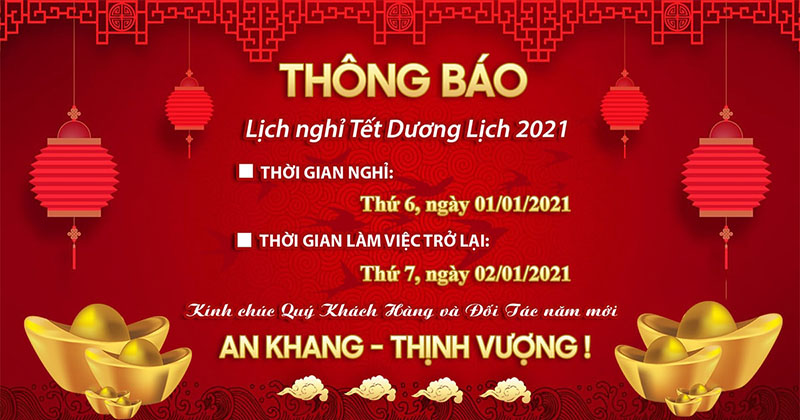 Công ty TNHH XNK Giang Sơn - Thông báo lịch nghỉ tết 2021