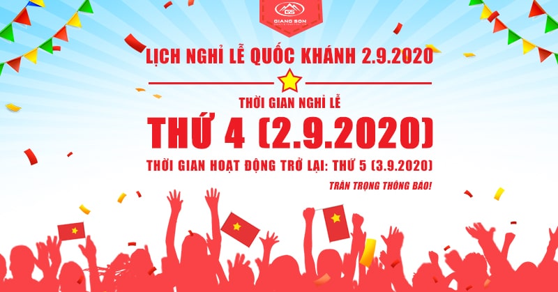 Chào mừng 75 năm quốc khánh 2/9 và thông báo lịch nghỉ lễ Công ty TNHH XNK Giang Sơn